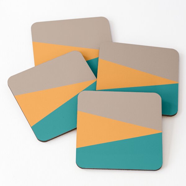 Item preview, WARM TAUPE, ORANGE and TEAL GEOMETRIC DESIGN PRINT designed and sold by RachelMacht.