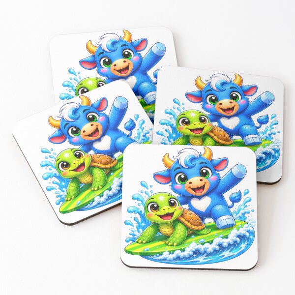 Item preview, Domi & Nate Surf Adventure Sticker designed and sold by Nicole DeAngelis Art .