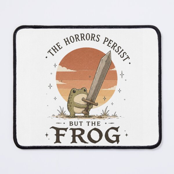 Item preview, The Horrors Persist Funny Frog Sword Meme designed and sold by Region.