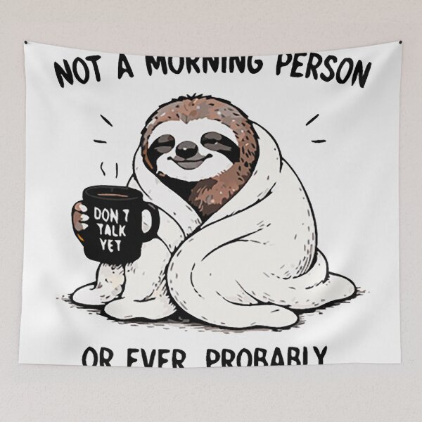 Item preview, Not A Morning Person Funny Sloth Coffee Shirt designed and sold by FAFshop.