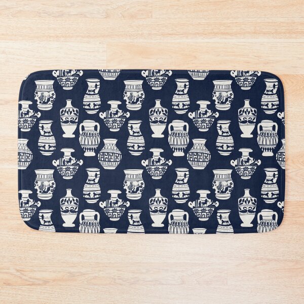Item preview, Classical Greek Amphorae Vases Pattern Navy Blue designed and sold by Claudia S. Design.