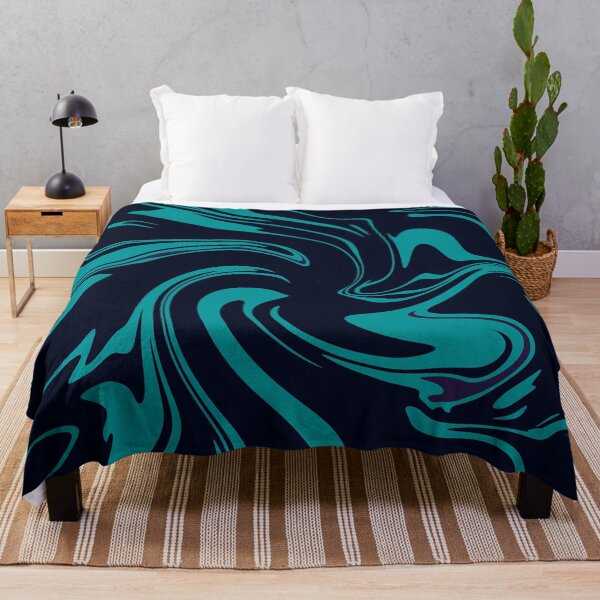 Item preview, Deep Oceanic Flow - Electric Teal Abstract Swirl designed and sold by CaramelCo.