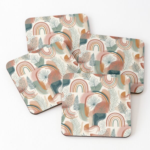 Item preview, abstract floral arc rainbow pattern designed and sold by Kate1art.