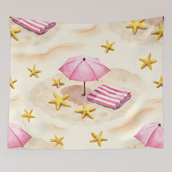 Item preview, Pastel Beach Watercolor Illustration | Starfish & Summer Coastal Scene designed and sold by PeacefulD-signs.