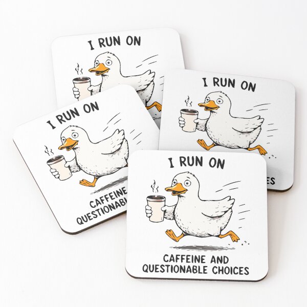 Item preview, I Run On Caffeine And Questionable Choices Funny Duck Coffee Shirt designed and sold by FAFshop.