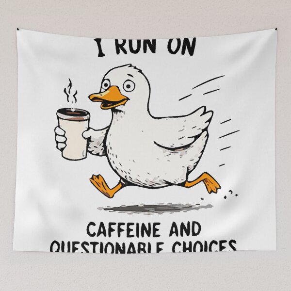 Item preview, I Run On Caffeine And Questionable Choices Funny Duck Coffee Shirt designed and sold by FAFshop.