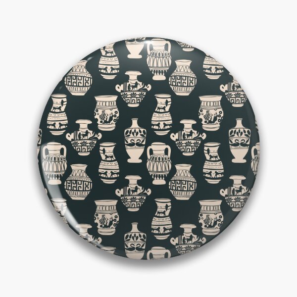 Item preview, Classical Greek Amphorae Vases Pattern Charcoal Black designed and sold by Claudia S. Design.