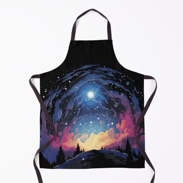 Item preview, Starry Night Sky Galaxy Pine Forest Painterly Space Art designed and sold by NaturesRepose.
