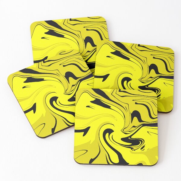 Item preview, Neon Yellow and Black Liquid Marble Abstract designed and sold by CaramelCo.