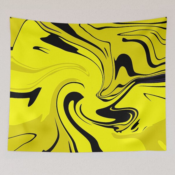 Item preview, Neon Yellow and Black Liquid Marble Abstract designed and sold by CaramelCo.