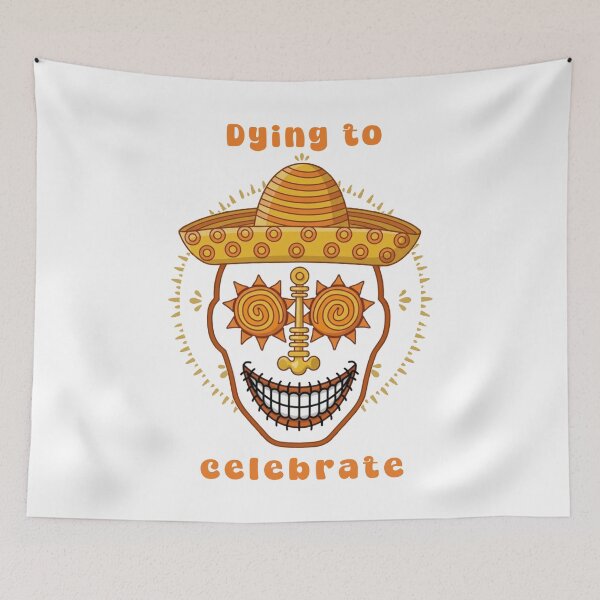 Item preview, Bold Golden Sugar Skull Mexican Folk Skull - DrySmirk designed and sold by DrySmirk.