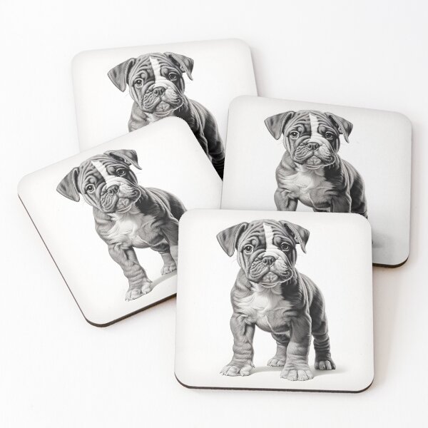 Item preview, English Bulldog Black And White Dog Lover Art designed and sold by LoveNurseries.