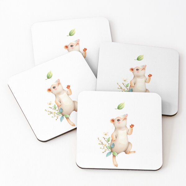 Item preview, Cute Baby Mouse Reaching for a Falling Leaf designed and sold by Passionread.
