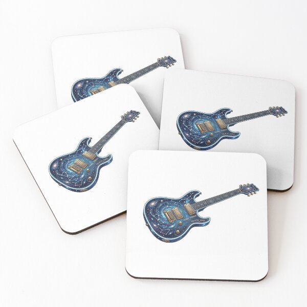 Item preview, Cosmic Galaxy Electric Guitar Illustration designed and sold by JeevanStickers.