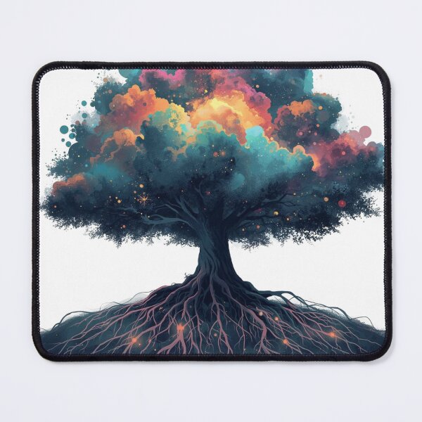 Item preview, Surreal Cosmic Forest with Nebula Canopy & Glowing Root Systems designed and sold by catcurio.