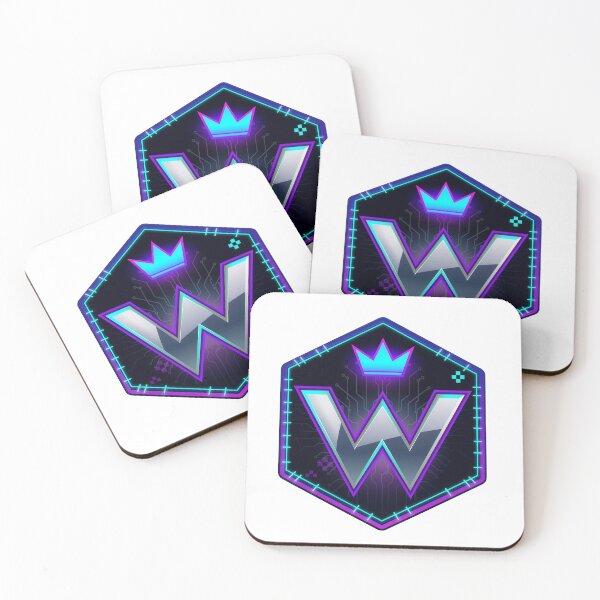 Item preview, Hexagon crown letter W esports emblem chrome neon gaming badge winner logo designed and sold by icemanphotos.