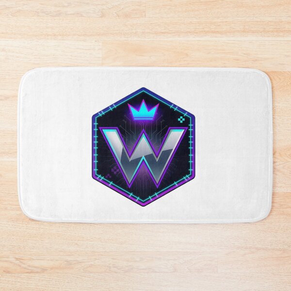 Item preview, Hexagon crown letter W esports emblem chrome neon gaming badge winner logo designed and sold by icemanphotos.