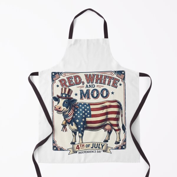 Item preview, Red White and Moo – Patriotic Highland Cow 4th of July Design designed and sold by MerchlyMike.