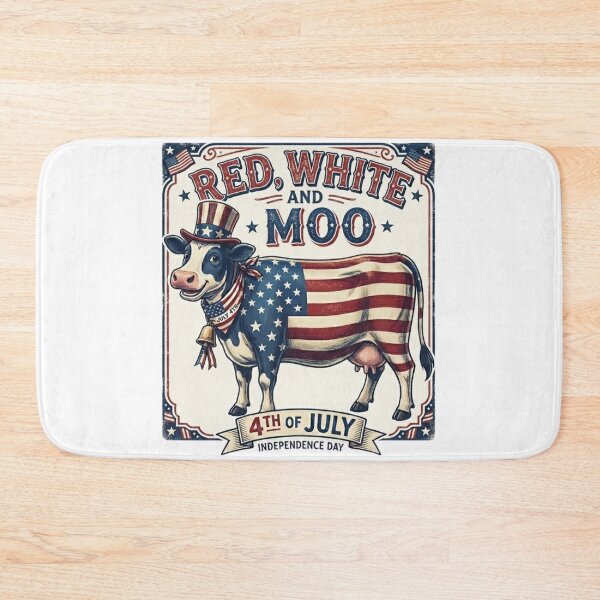 Item preview, Red White and Moo – Patriotic Highland Cow 4th of July Design designed and sold by MerchlyMike.