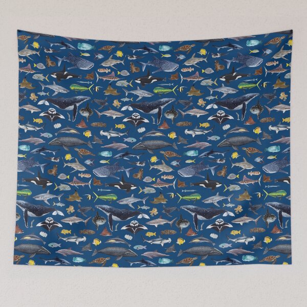 Item preview, MARINE LIFE OF LOS CABOS text (navy blue) designed and sold by BEATRIZ ABAITUA.