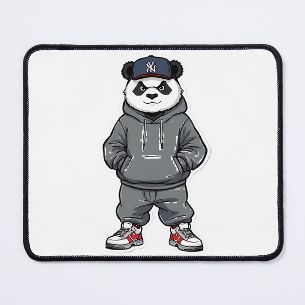 Item preview, Streetwear Panda Cartoon Character – Confident Urban Style designed and sold by Aesthicer.