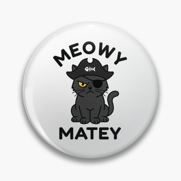 Item preview, Meowy Matey Funny Black Pirate Cat Sticker designed and sold by Mr-wow.