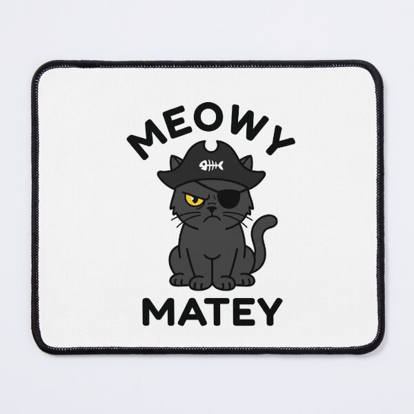 Item preview, Meowy Matey Funny Black Pirate Cat Sticker designed and sold by Mr-wow.