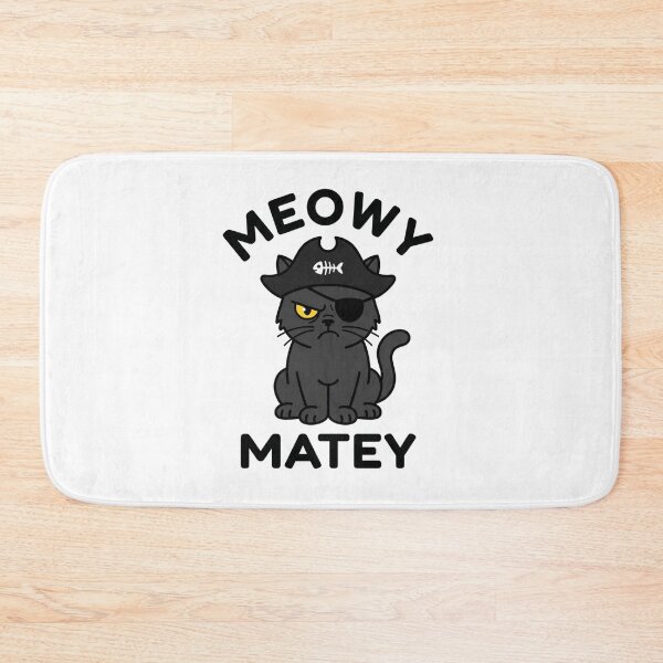 Item preview, Meowy Matey Funny Black Pirate Cat Sticker designed and sold by Mr-wow.