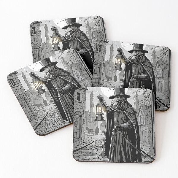 Item preview, Plague Doctor Vintage Lantern Medieval Steampunk Woodcut designed and sold by DarkOriginArts.