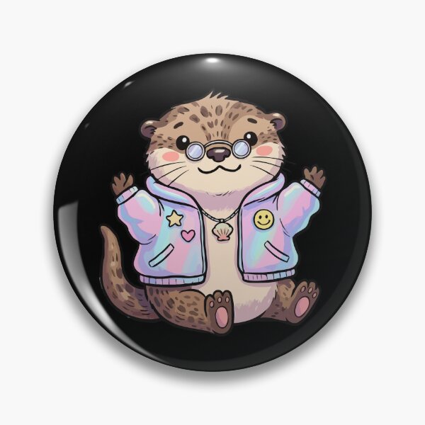 Item preview, Shimmering Puffer Jacket Chibi Sea Weasel designed and sold by Emegan Print Art.