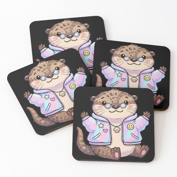 Item preview, Shimmering Puffer Jacket Chibi Sea Weasel designed and sold by Emegan Print Art.
