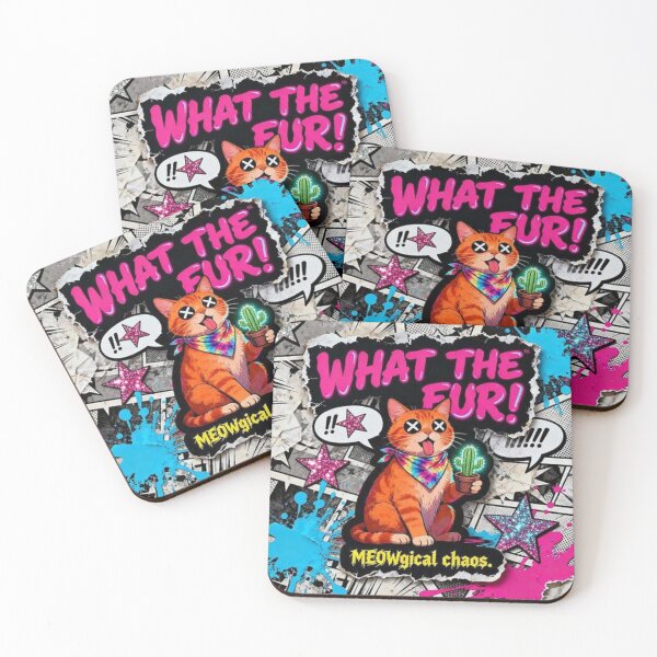 Item preview, What The Fur Meowgical Chaos - Funny Pop Art Cat designed and sold by brkydesign.