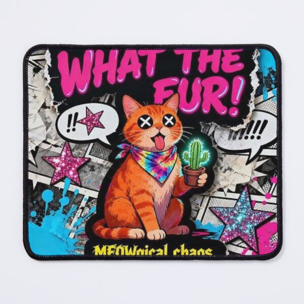 Item preview, What The Fur Meowgical Chaos - Funny Pop Art Cat designed and sold by brkydesign.