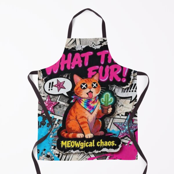 Item preview, What The Fur Meowgical Chaos - Funny Pop Art Cat designed and sold by brkydesign.