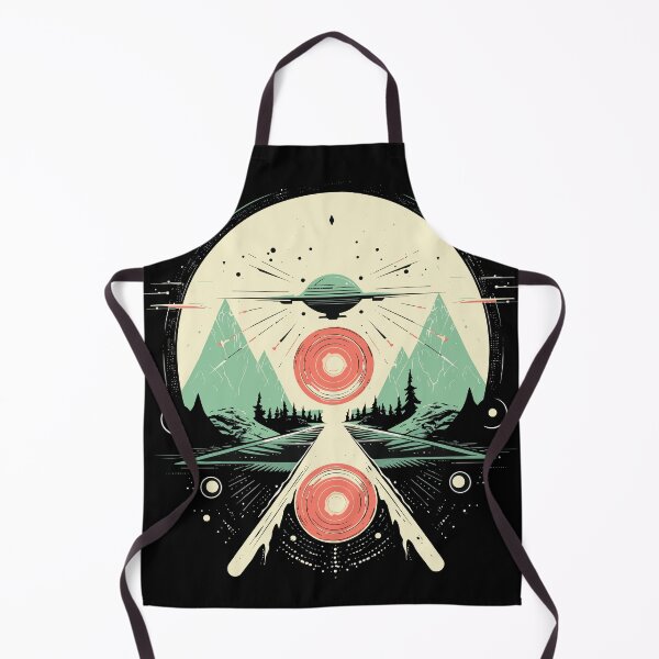 Item preview, Mid Century Modern UFO Mountain Geometric Retro Space Art designed and sold by NaturesRepose.