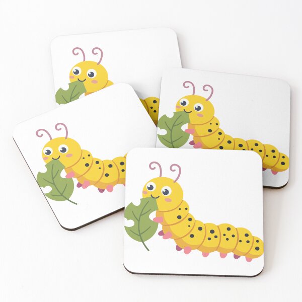 Item preview, Yellow Caterpillar Eating Leaf designed and sold by BetweenForms.