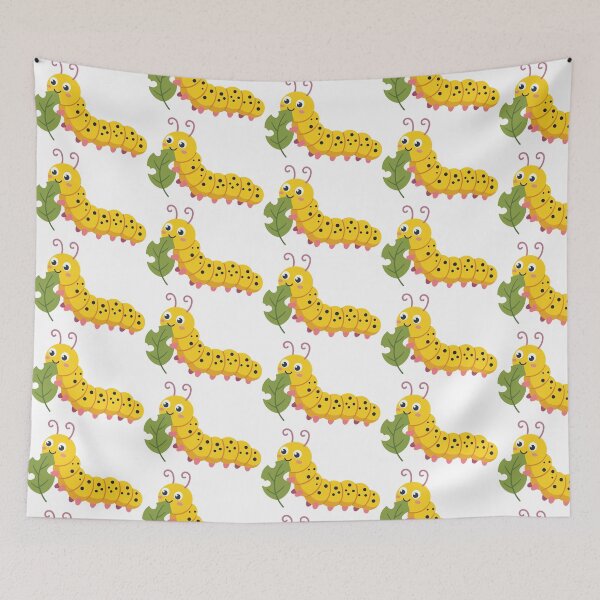 Item preview, Yellow Caterpillar Eating Leaf designed and sold by BetweenForms.