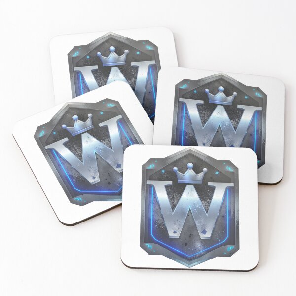 Item preview, Crown letter W stone shield emblem fantasy gaming badge winner chrome logo art designed and sold by icemanphotos.