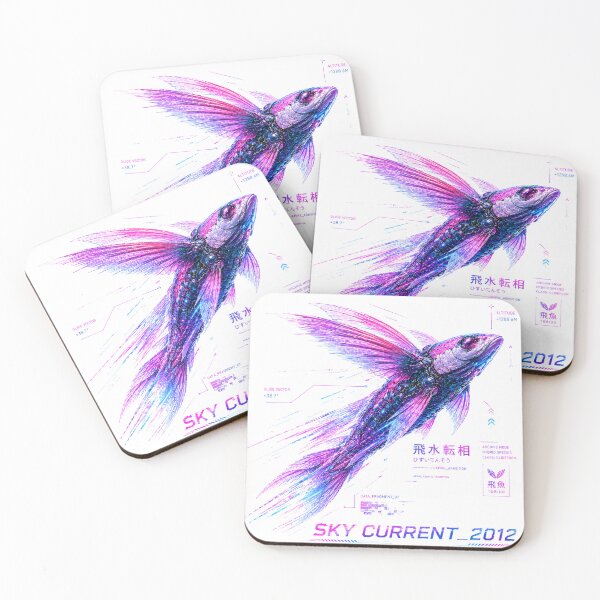 Item preview, Sky Current 2012 Cyber Flying Fish – Neon Biomechanical Ocean Design designed and sold by FusiTink.
