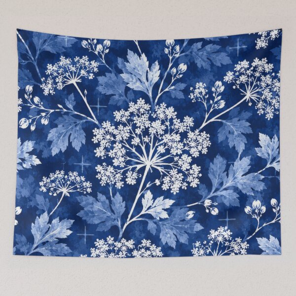 Item preview, Oriental blossom in deep blue designed and sold by scicilysimonee.