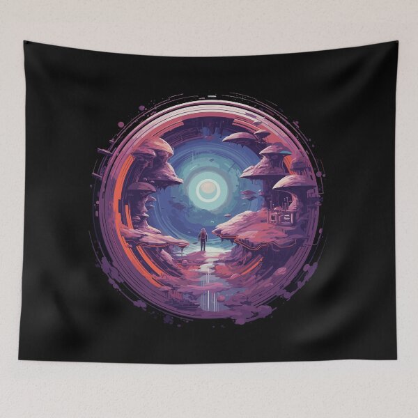 Item preview, Alien Dreamscape Floating Islands Surreal Sci Fi Space Art designed and sold by NaturesRepose.