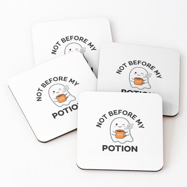 Item preview, Not Before My Potion Funny Halloween Ghost Sticker designed and sold by Mr-wow.