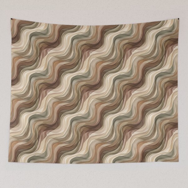Item preview, Earthy Swirl Neutral Retro Flow Abstract Pattern designed and sold by MythicCotton.