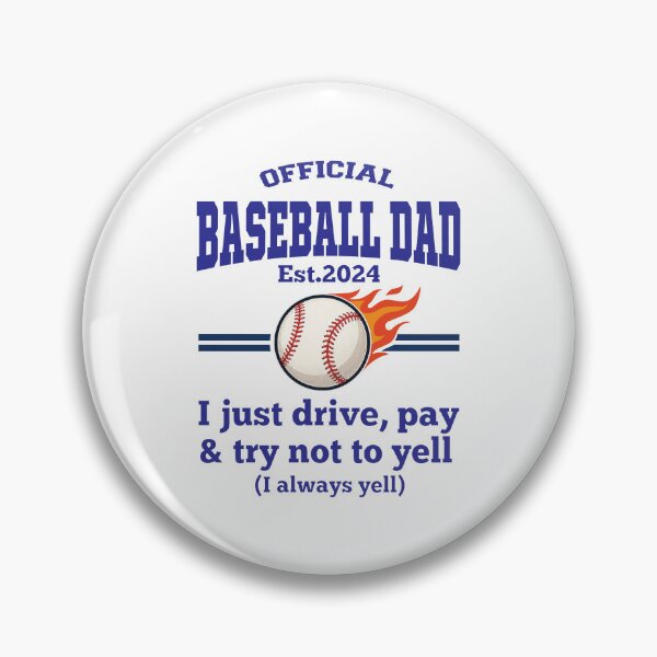 Artikelvorschau, Offizieller Baseball-Papa seit 2024 – Lustiges Geschenk für Baseball-Papas – Ich fahre, zahle und versuche, nicht zu schreien entworfen und verkauft von inkframe.