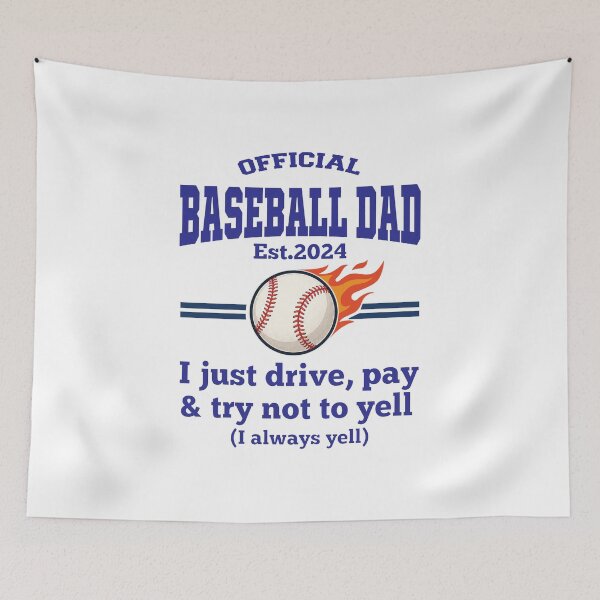 Item preview, Official Baseball Dad Est 2024 – Funny Baseball Dad Gift – I just Drive, Pay and Try Not Yell designed and sold by inkframe.