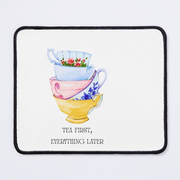 Item preview, Tea First Everything Later Watercolor Floral Poster  designed and sold by julyperson.