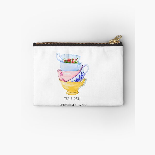 Item preview, Tea First Everything Later Watercolor Floral Poster  designed and sold by julyperson.