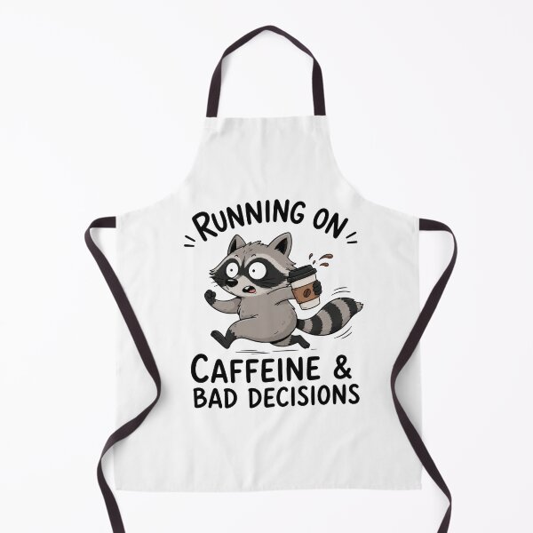 Item preview, Running On Caffeine And Bad Decisions Funny Raccoon Design designed and sold by INVITOARTE.