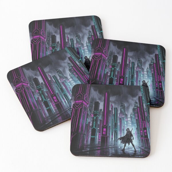 Item preview, Cyberpunk Cyber Bamboo Forest Neon Warrior Art designed and sold by Osmose-Studio.