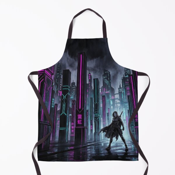 Item preview, Cyberpunk Cyber Bamboo Forest Neon Warrior Art designed and sold by Osmose-Studio.